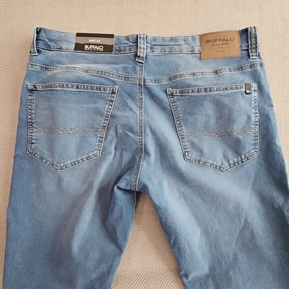 Buffalo David Bitton Ash Jeans Men's Size W34 L32 Light Blue Slim Fit NWT - Picture 11 of 16